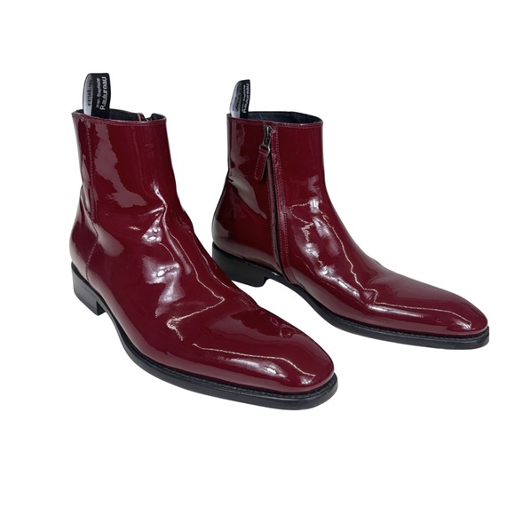 Jean-Baptiste Rautureau Burgundy Patent Leather Boots